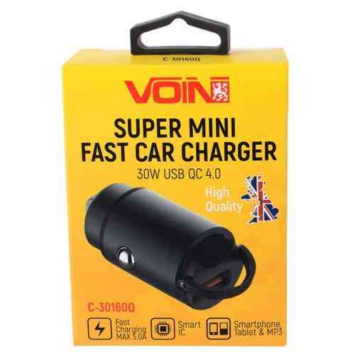 Авто зарядное устройство VOIN 30W с 1 USB портом QC4.0, 12/24V (4.5V*5A, 5V*4.5A, 9V*3A, 12V*2.5A) Харьков