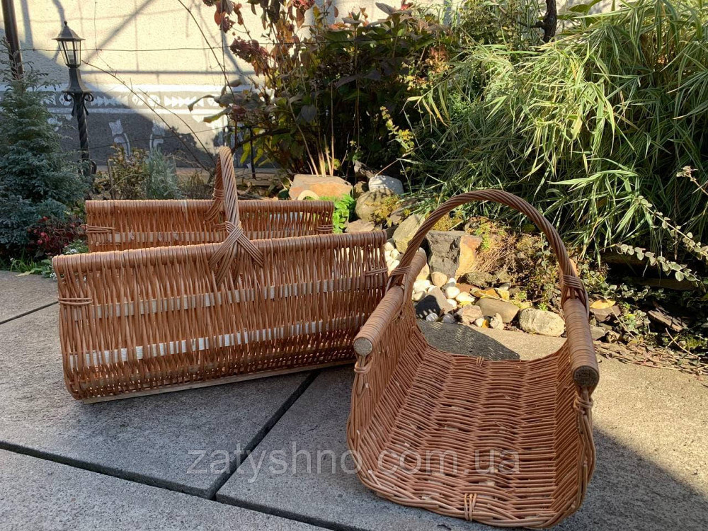 Корзина длинная на цветы | корзина из лозы вместительная |плетеная корзина на дрова Киев - изображение 8