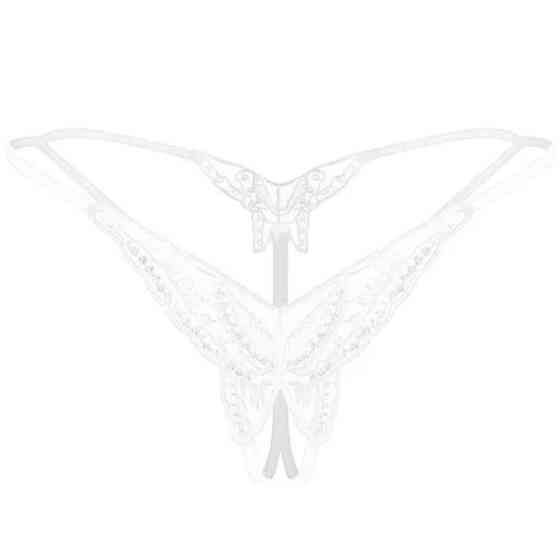 Труси з розрізом та паєтками one size білий Київ