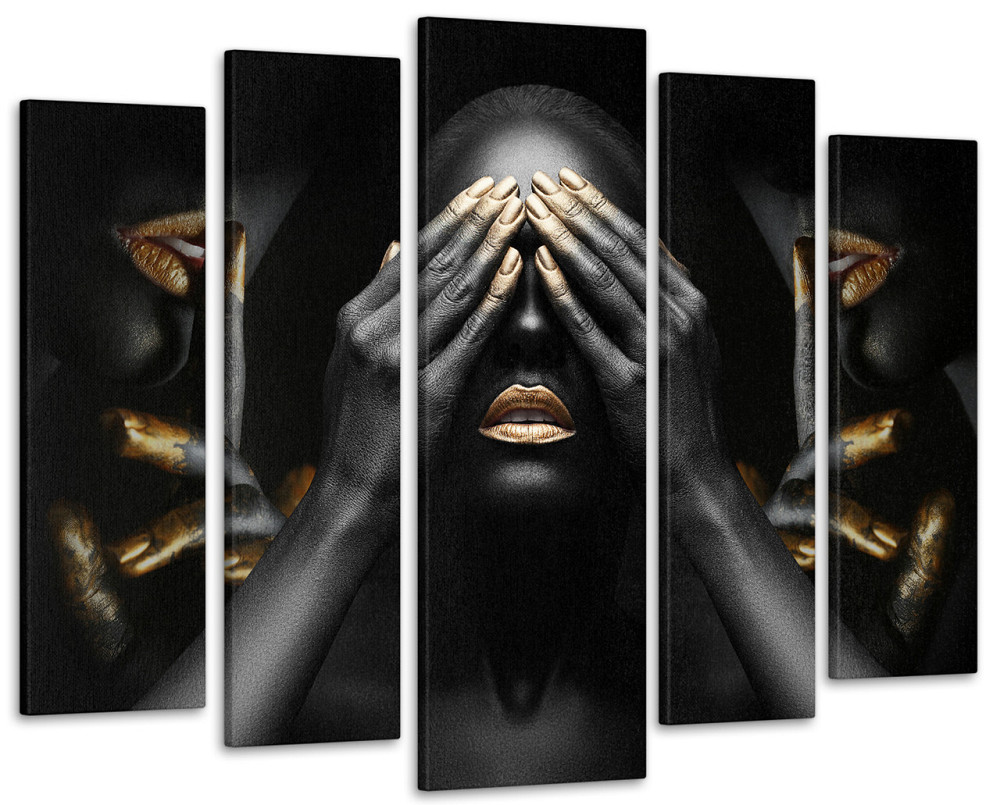 Модульная картина в гостиную / спальню Девушки с золотом Art-283_5 ( 80х118см ) Киев - изображение 1