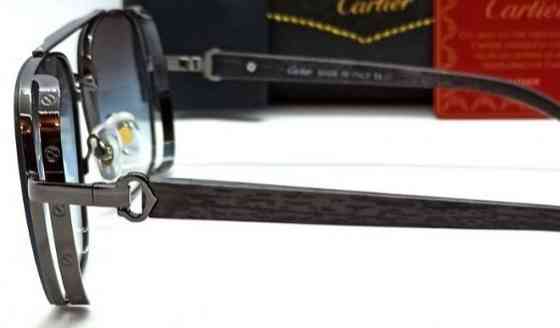 Брендовые очки мужские в сером металле линзы серо голубой градиент. Киев