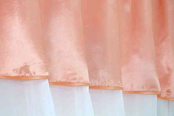 Кухонный комплект VR-Textil № 084к шторки с ламбрекеном белый с персиковым 270х170 см (59-760) Киев