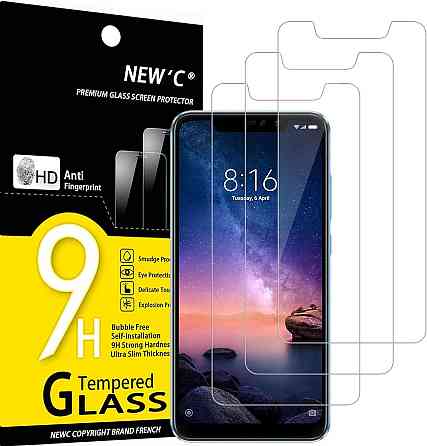 Захисне скло NEW'C для Xiaomi Redmi Note 6 Pro прозоре 3 шт 9H 0.33 мм HD надпрозоре стійке до подряпин Київ