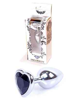 Анальная пробка - Jewellery Silver Heart Plug Black Sex Aura Киев