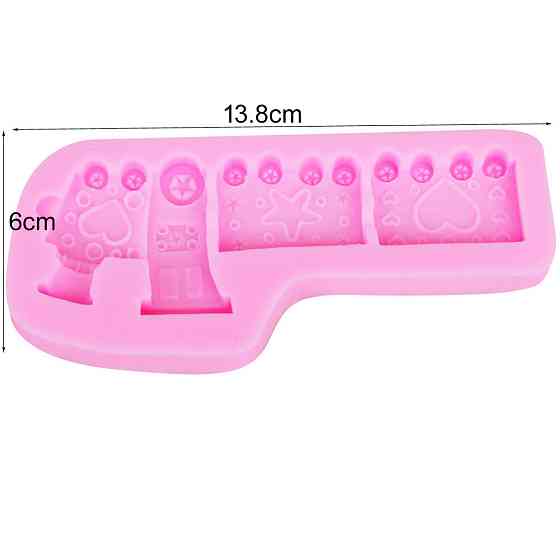 Молд силиконовый Паровоз 138 на 60 мм розовый Киев