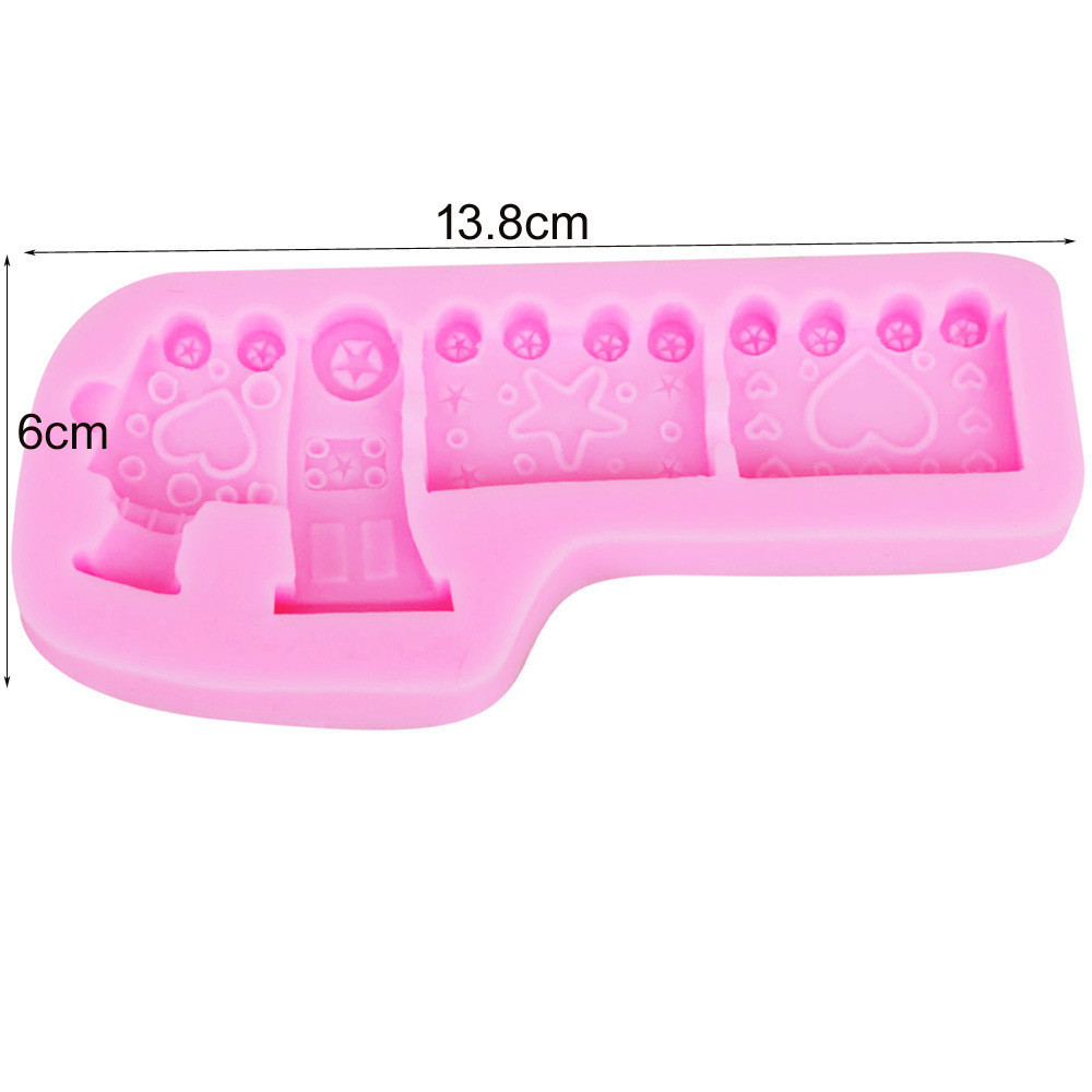Молд силиконовый Паровоз 138 на 60 мм розовый Киев - изображение 2