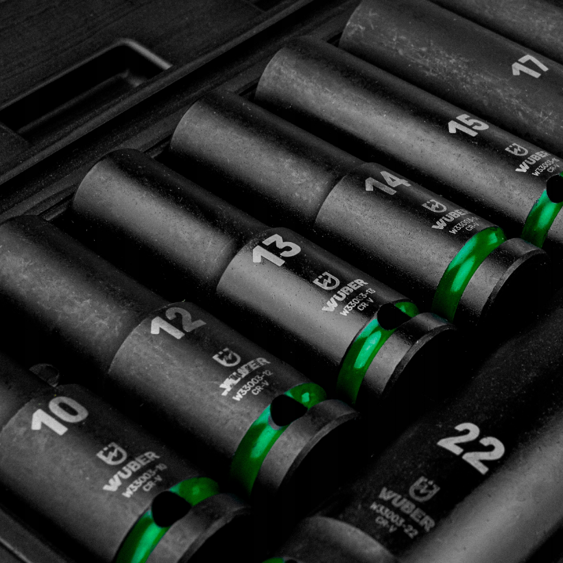 Набір ударних торцевих головок 1/2" 10-24мм Wuber 11шт. (Польща) Київ - фото 4