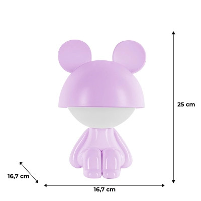Ночник Kite Светильник LED с аккумулятором Cute Mouse, фиолетовый (K25-316-2-5) Винница - изображение 6