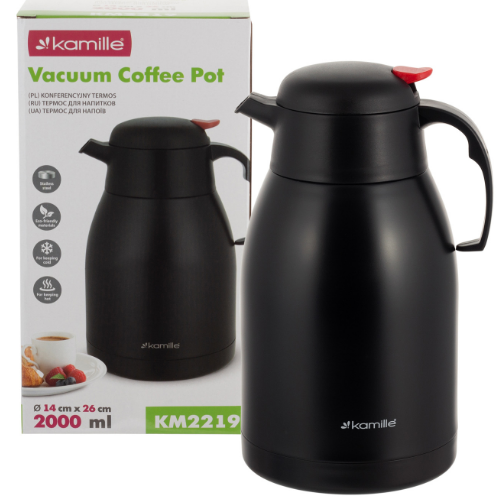 Термос "конференція" 2000мл з пластик.кришкою нержавіюча сталь Конференція KAMILLE 2219 Житомир - фото 5