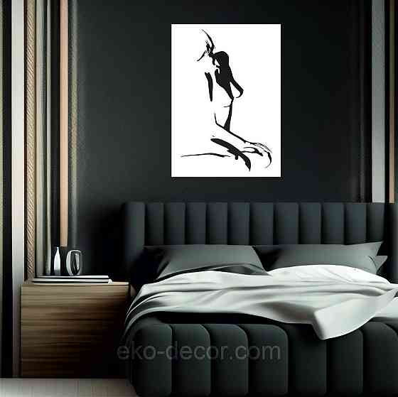 Декоративное настенное Панно «Силуэт женщины», Декор на стену 50*35 см, Белый Киев