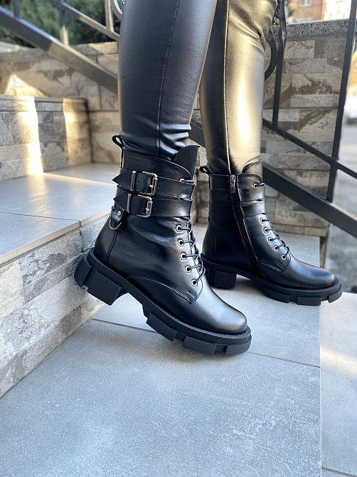 Черевики жіночі M.KRAFT чорні натуральна шкіра зима висота 15см (4285) 37р.38р.40р. 40 Коломыя - изображение 1