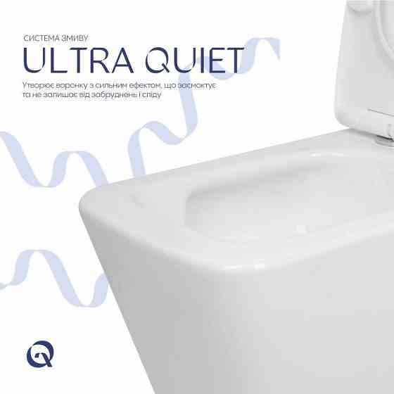 Унітаз підлоговий Qtap Crow Eco Ultra Quiet безобідковий із сидінням Soft-close QTCRO27W51030 Київ