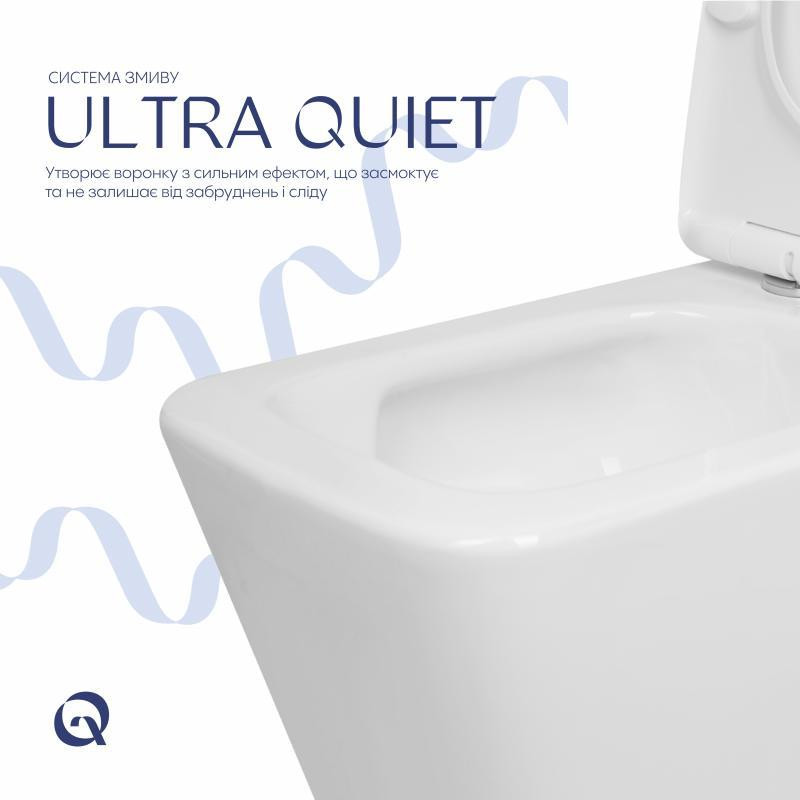 Унитаз напольный Qtap Crow Eco Ultra Quiet безободковый с сиденьем Soft-close QTCRO27W51030 Киев - изображение 5