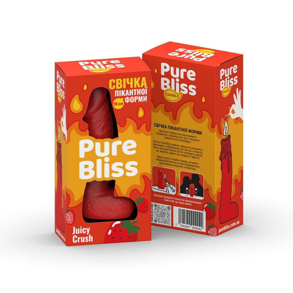 Ароматна свічка пікантної форми Pure Bliss Red Juicy Crush (Ягідний вибух) 18 см Sex Aura Київ - фото 7