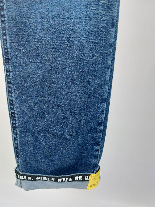 Детские джинсы трубы для девочек на резинке в синем цвете на 6,12,14 лет. Николаев - изображение 5