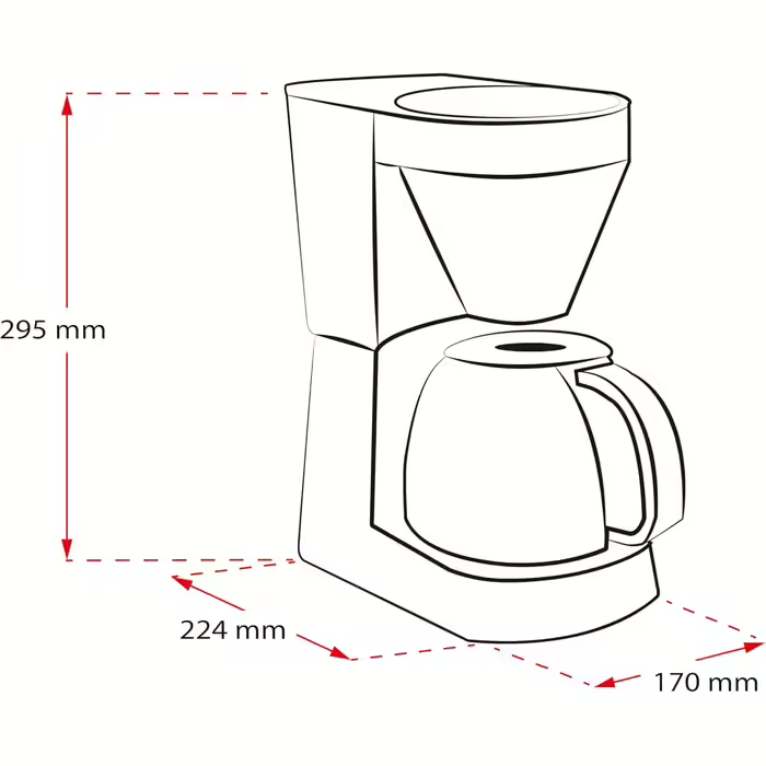Капельная фильтр-кофеварка Melitta Easy Top Timer (1010-04) с встроенным дисплеем и стеклянным кувшином на 10-15 чашек, черная нер Киев - изображение 6
