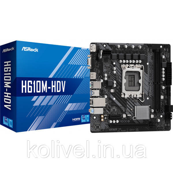 ASRock H610M-HDV (1700/H610, 2*DDR4, 1xPCIex16, HDMI/DVI/VGA, 4xSATAІІІ, GLan, 7.1ch, mATX) (H610M-HDV#) Киев - изображение 5
