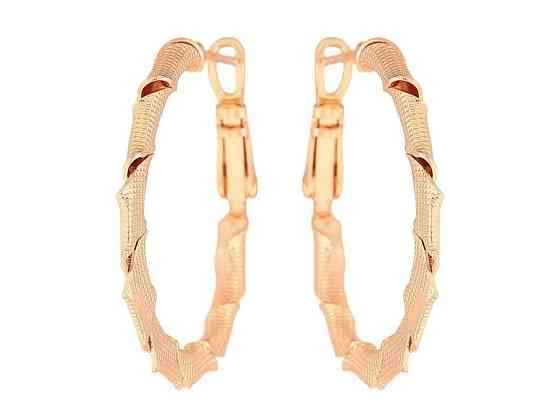 Сережки кільця ML 18K (конго) Декоративний візерунок ø3см (325492) ТМ XUPING Київ