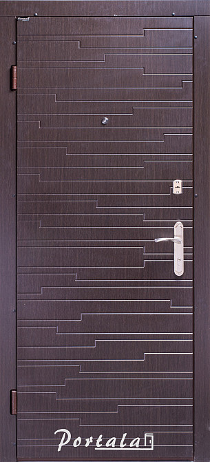 Двері квартирні, серія Комфорт, модель Естепона, на трубі венге темний/венге світлий, 2 замки Київ - фото 1