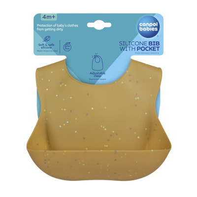 Нагрудничек Canpol babies DOTS силиконовый с карманом желтый (51/029_yel) Винница - изображение 2