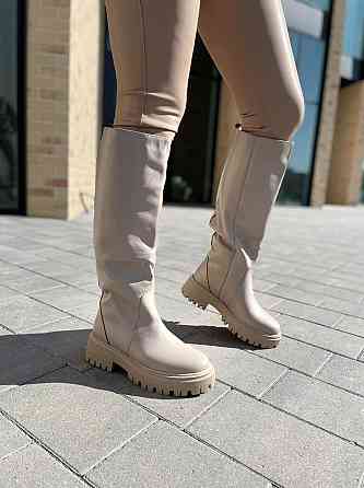 Зимові жіночі чоботи натуральна шкіра на низькому ходу кольору лате теплі 503/21150 р. 38-40 Коломыя