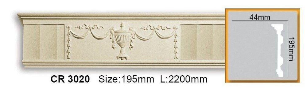 Молдинг полиуретановый с орнаментом Gaudi Decor CR 3020 Flexi Днепр - изображение 1