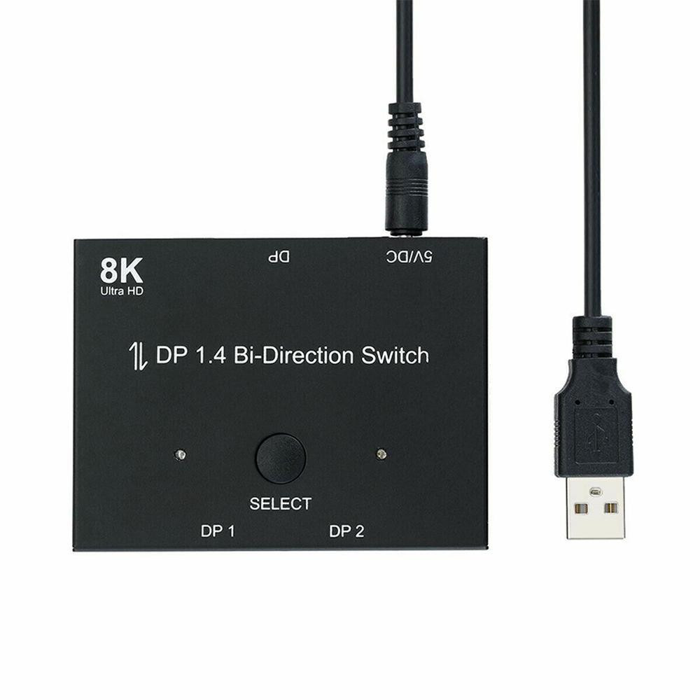 Двонаправлений перемикач DisplayPort 8K DP 1.4 8K@30Hz 4K@120Hz Розгалужувач-конвертер для кількох джерел та дисплеїв Київ - фото 8