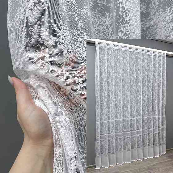 Тюль VR-Textil 1552т Cale Жакард мармур Білий 300х270 см (42-0466) Київ