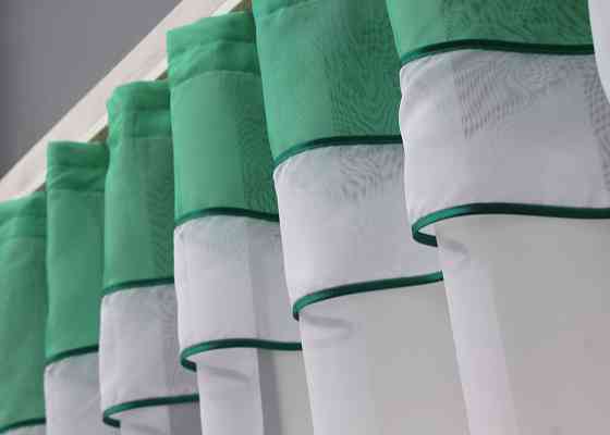 Кухонная гардина VR-Textil № 036к арка белый с бирюзовым 270х170 см (52-0924) Киев