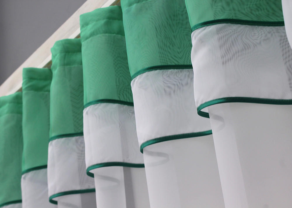 Кухонная гардина VR-Textil № 036к арка белый с бирюзовым 270х170 см (52-0924) Киев - изображение 3