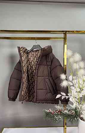 Детская двусторонняя зимняя куртка для девочки подростка с сумкой 134,140,146,152,158 шоколад Николаев