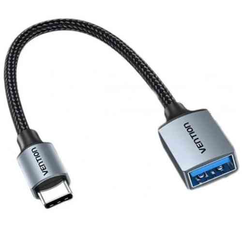 Перехідник USB 3.0 Type-C --> USB AF (OTG) кабель 0.15м  Aluminum Alloy Vention сірий Вінниця