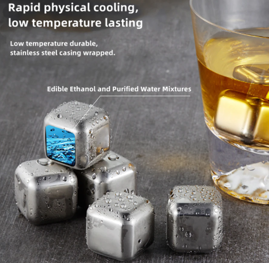 Камни кубики для виски охладительные 6 шт с НАПОЛНИТЕЛЕМ!!, щипцы прорезиненные Кременчуг - изображение 2