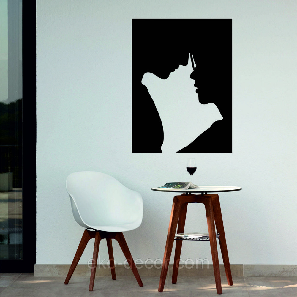 Декоративне настінне 3D Панно «Силует пари», Декор на стіну з об'ємом 90*67 см, Чорний Київ - фото 7