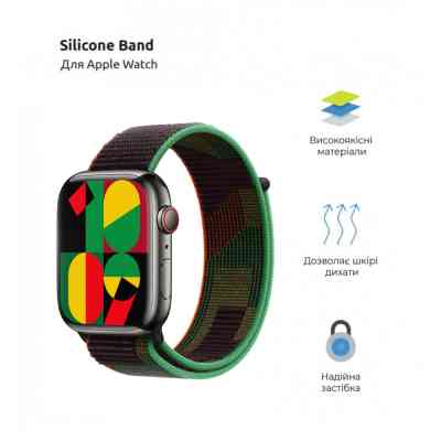 Ремешок для смарт-часов Armorstandart Nylon Band для Apple Watch 49/46/45/44/42 (Series 1-3) Black Unity (ARM74214) Винница
