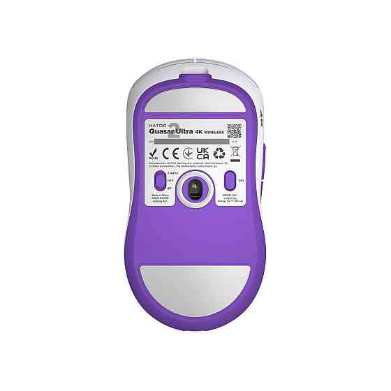 Миша бездротова Hator Quasar 2 Ultra 4K Wireless White/Lilac (HTM571WL) Біло-фіолетовий Харьков