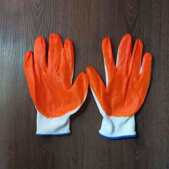 Рукавички робочі господарські стрейч латекс залиті Жовтогарячі Харків