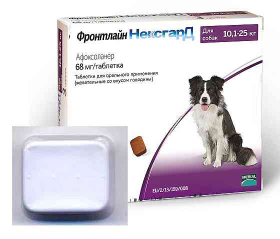 Таблетка Нексгард от блох и клещей для собак весом 10 - 25 кг (1 табл) Merial Франция (срок до 07.26 г) Винница