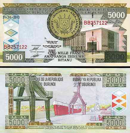 Бурунди / Burundi 5000 Francs 2013 Pick 48 UNC Полтава