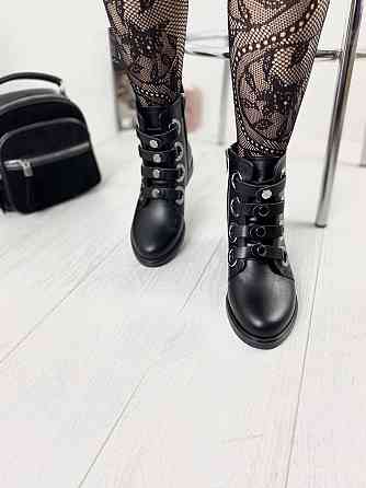 Mioli Черевики жіночі MIOLI чорні натуральна шкіра висота 14см розмір 36р.37р.38р.39р. (3098) Коломия