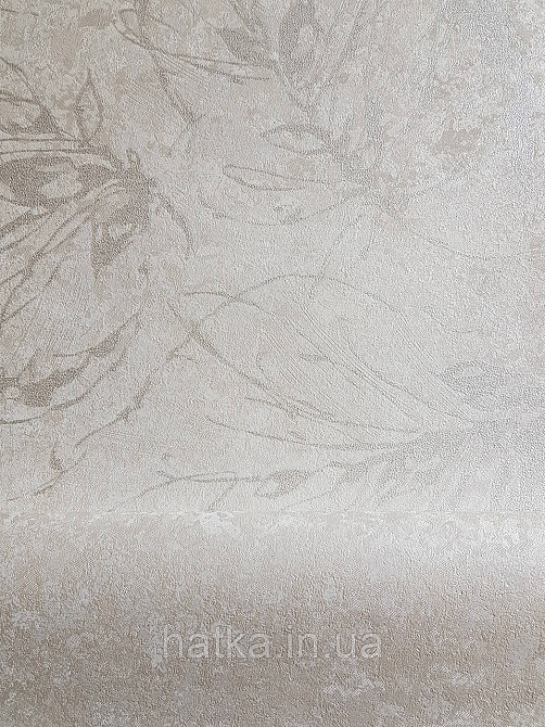 Шпалери метрові вінілові на флізеліні A.S.Creation Sylvana 1.06x10 листя штукатурка бежеве срібло 79125-5 Київ - фото 3