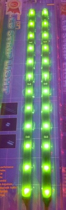 Подсветка салона 90101G-32 12LEDх32см в прикурив/звук.сенсор/зелёная (пара) Винница - изображение 1