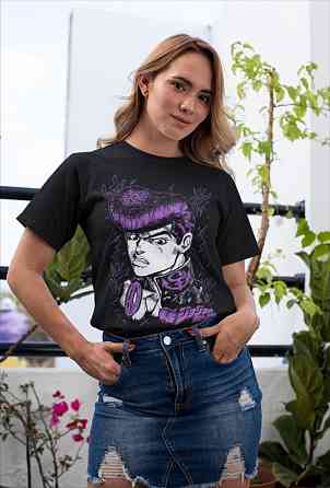 Футболка аниме Джоджо С Бизарре Адвентуре оверсайз (S/M/L) Черний AnimeJ0115 Днепр