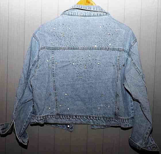 Джинсовая куртка женская оверсайз с камнями р 42-46 Харьков