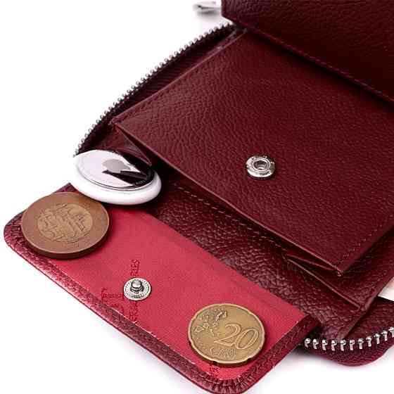 Практичний гаманець для жінок із натуральної шкіри Бордовий (ST Leather) Київ