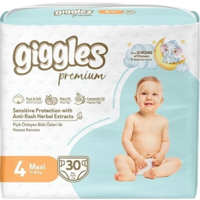 Підгузки Giggles Premium 4 Maxi 7-18 кг 30 шт (8680131206902) Вінниця - фото 1