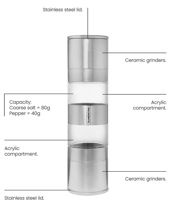 Мельница для специй 2в1 Tramontina Realce (6747181) Киев - изображение 2