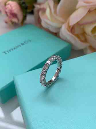 Tiffany кольцо серебро 925 дорожка с цирконами / Тиффани серебряное кольцо / упаковано в мешочек Одесса