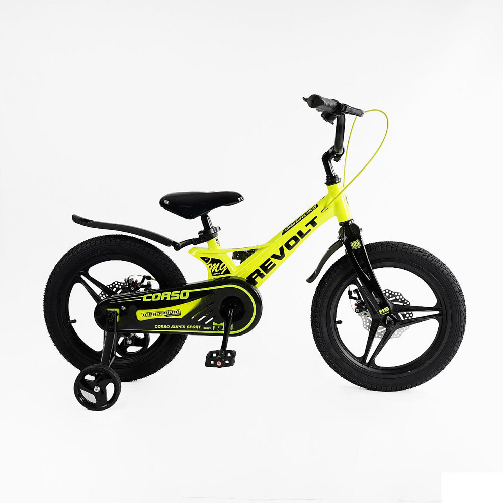 Велосипед 2-х колісний CORSO REVOLT 16 дюймів дискові гальма додаткові колеса Жовтий (MG-16480) Чернигов - изображение 2