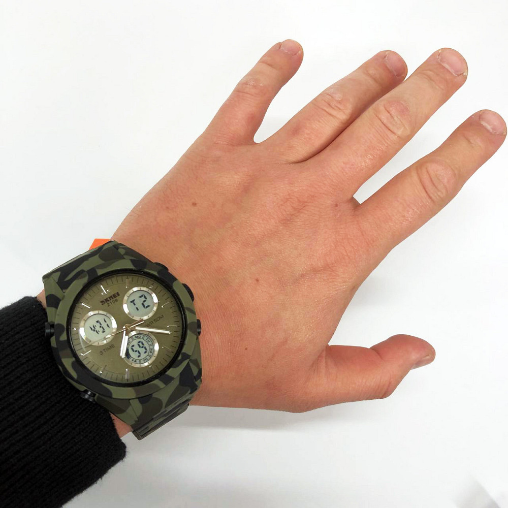 Оригінальний чоловічий годинник SKMEI 2109CMGN, Годинник тактичний протиударний, Годинники IV-151 для чоловіка Київ - фото 8